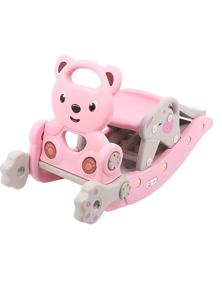 3-in-1 Kinder Schaukel- & Rutschfahrzeug – Bärchen Desig