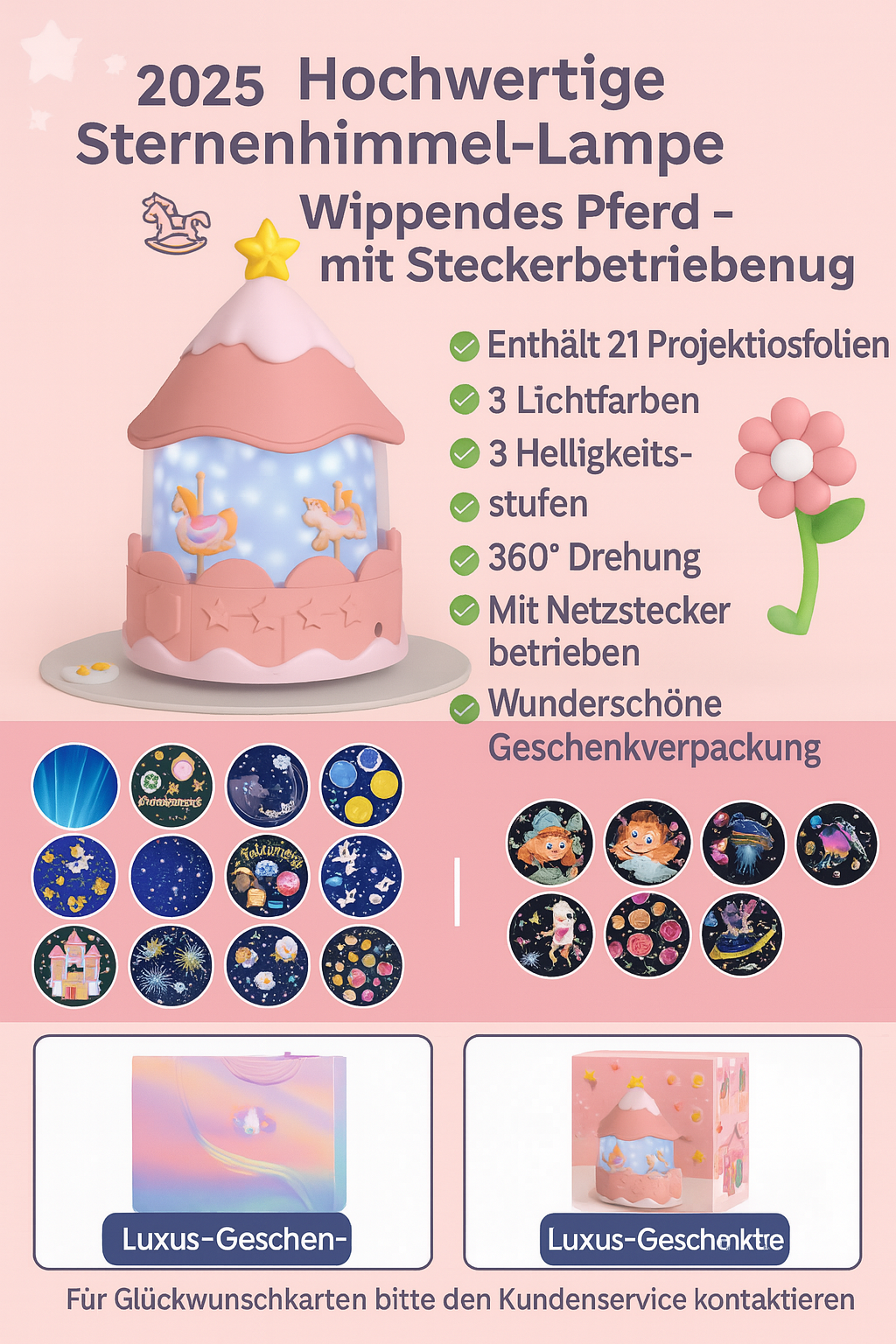 Magische Kinderzimmerlampe mit Effekt