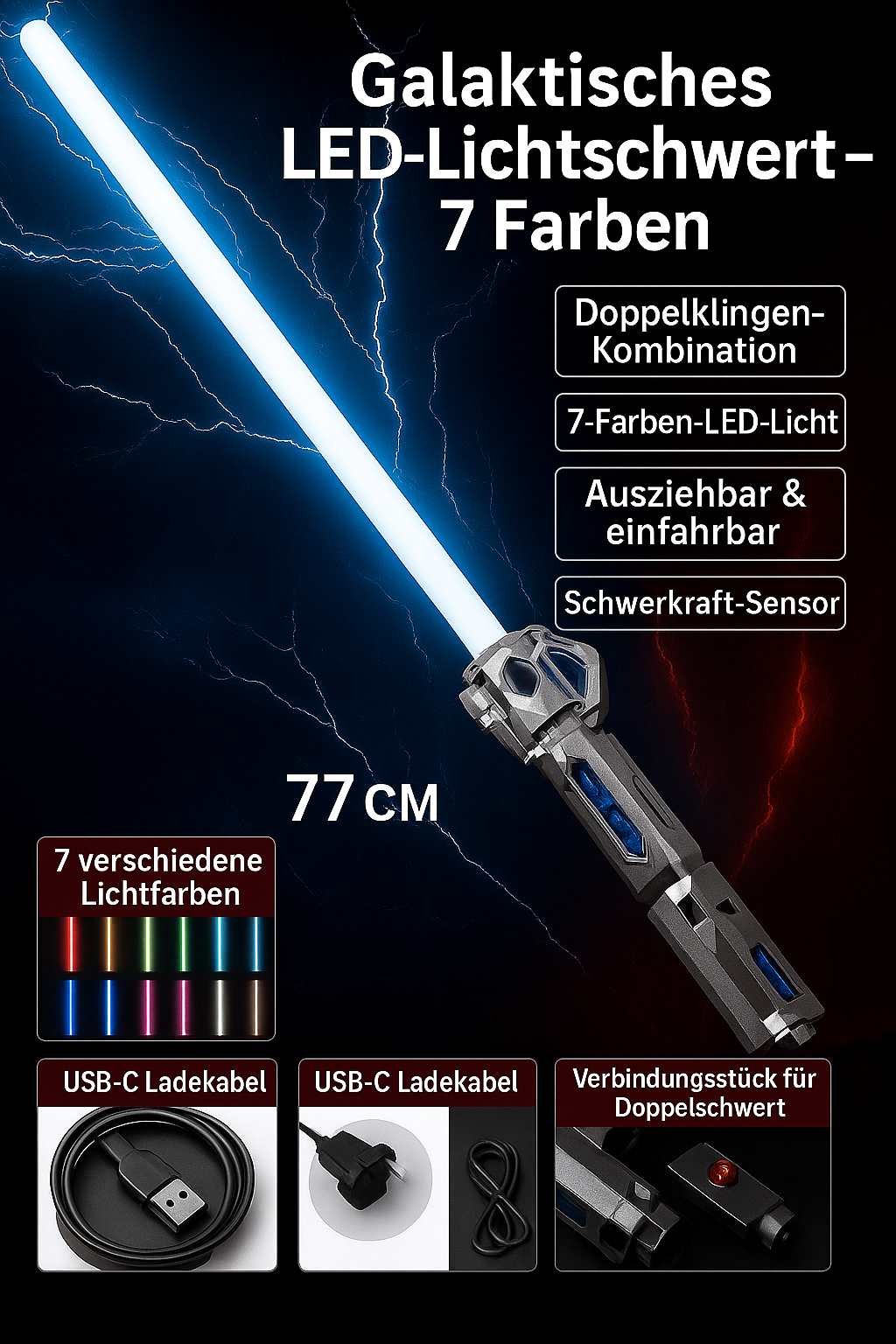 Leuchtendes LED-Schwert im Star-Wars-Stil