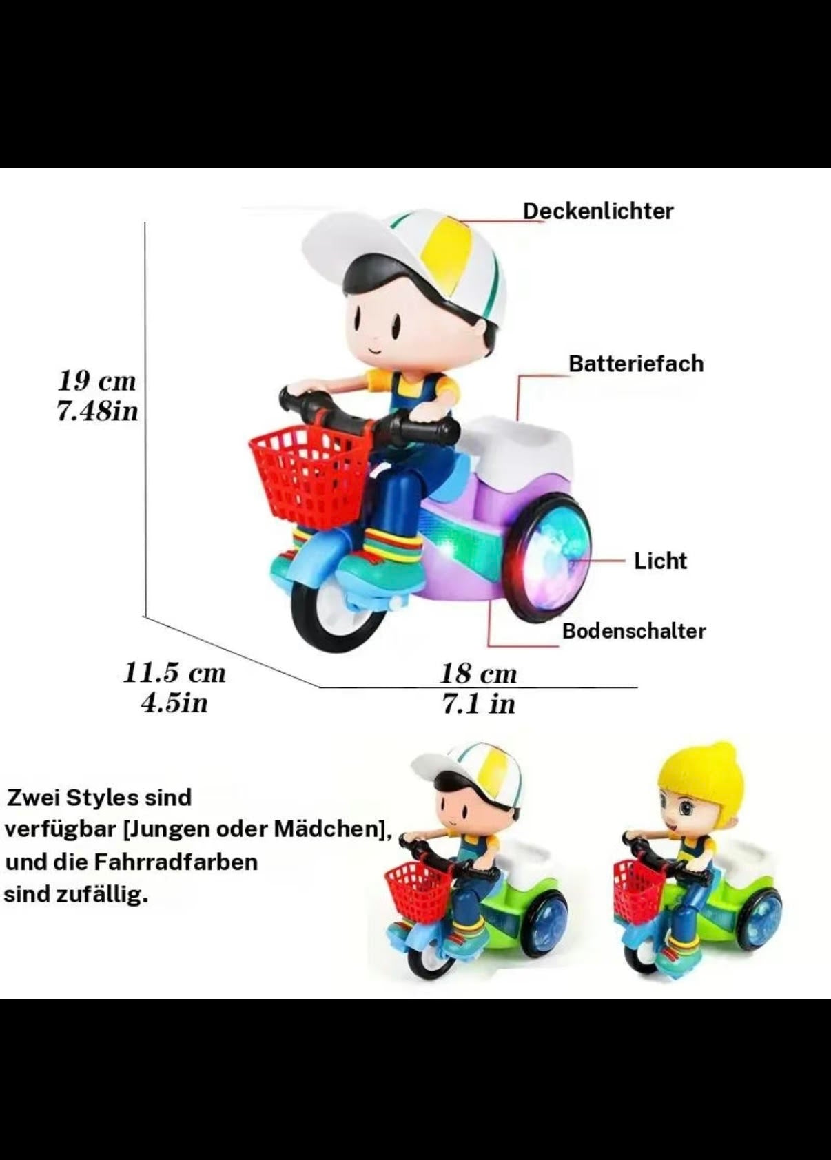 Disco-Biker: Das leuchtende Musik-Motorrad für Kinder