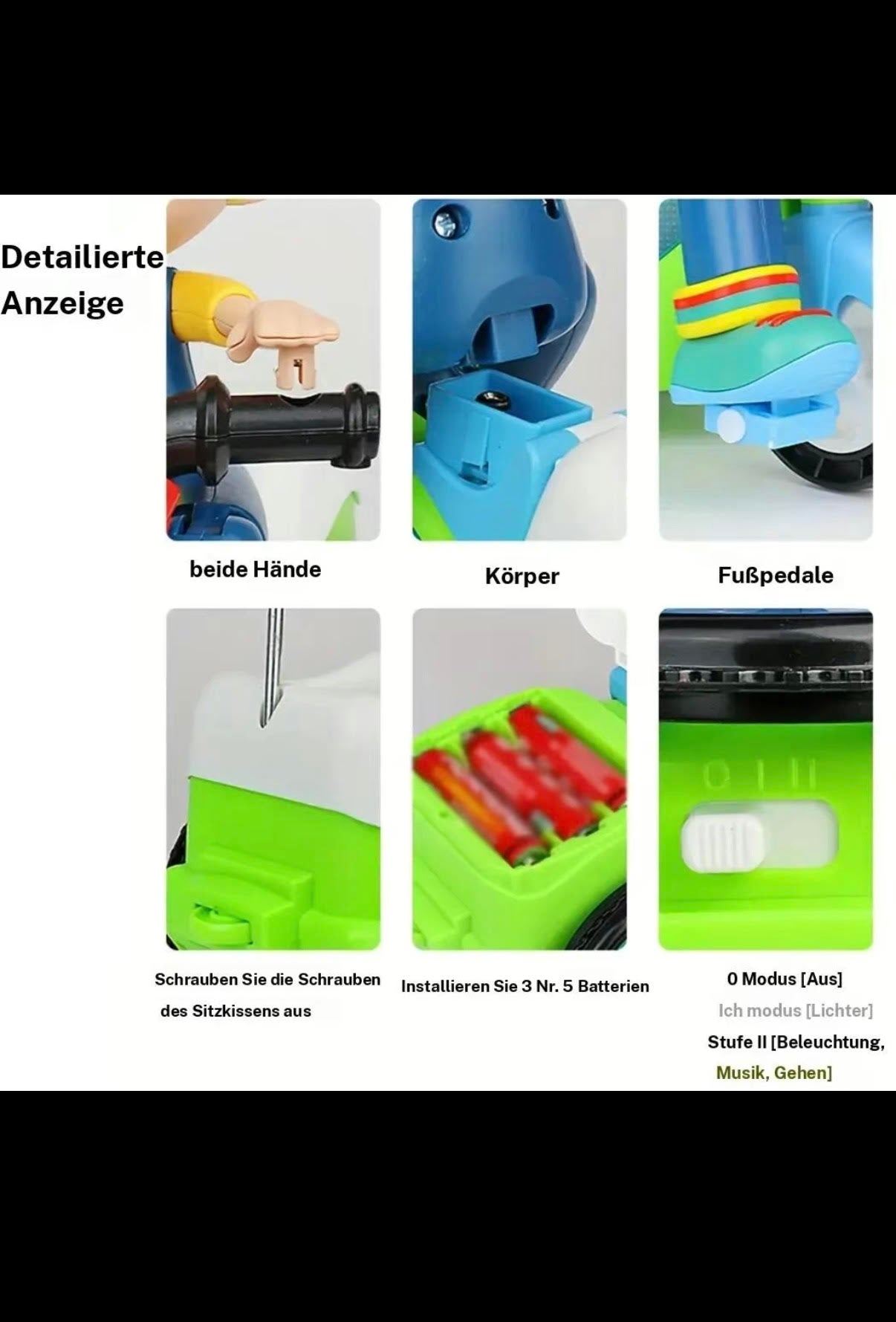 Disco-Biker: Das leuchtende Musik-Motorrad für Kinder